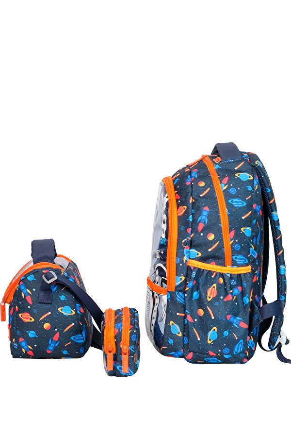 Astronot Erkek Çocuk Çanta Seti Lacivert