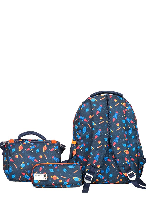 Astronot Erkek Çocuk Çanta Seti Lacivert