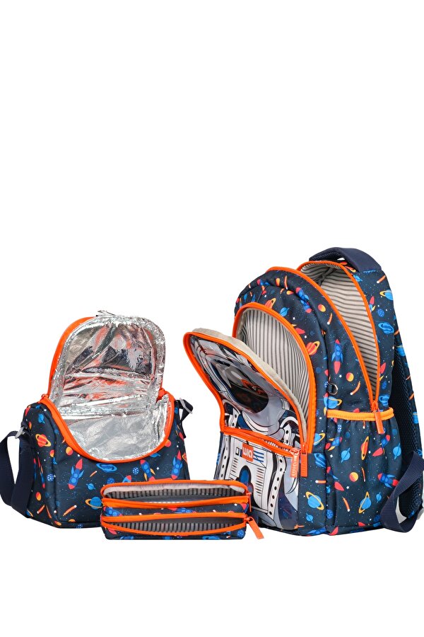 Astronot Erkek Çocuk Çanta Seti Lacivert