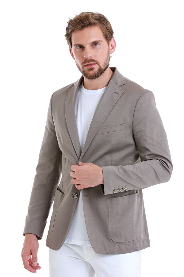 Vizon Comfort Fit Düz Mono Yaka Klasik Ceket