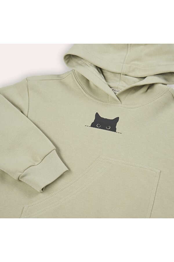 Erkek Çocuk Cep Detaylı Kapüşonlu Sweatshirt