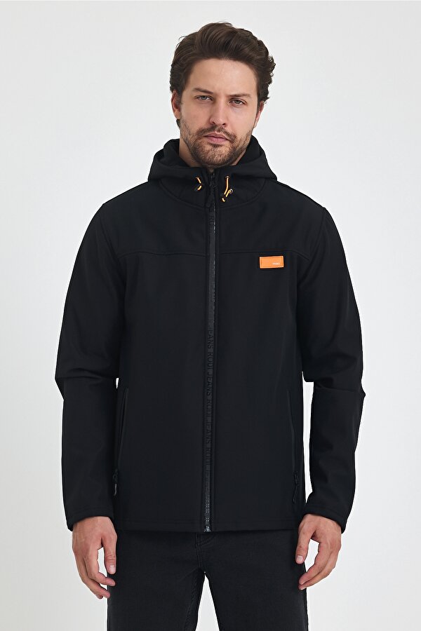 Erkek Kapşunlu Fermuarlı Softshell Mont  6044-1