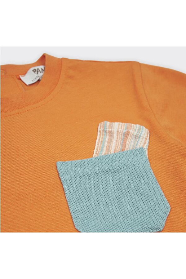 Erkek Çocuk  Cep Detaylı Kısa Kollu T-Shirt