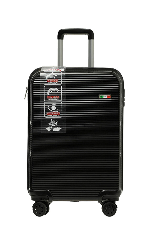 DUBAI -B PC 4FX Siyah Unisex Büyük Boy Valiz