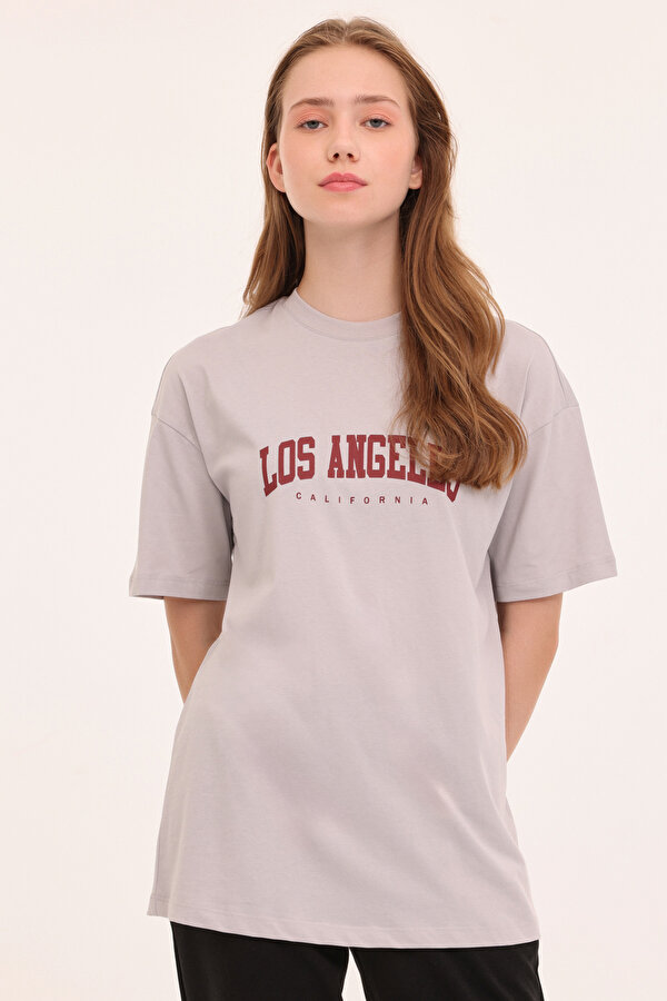 WL ALANIS 11BT126 4PR GRI Kadın Kısa Kol T-Shirt