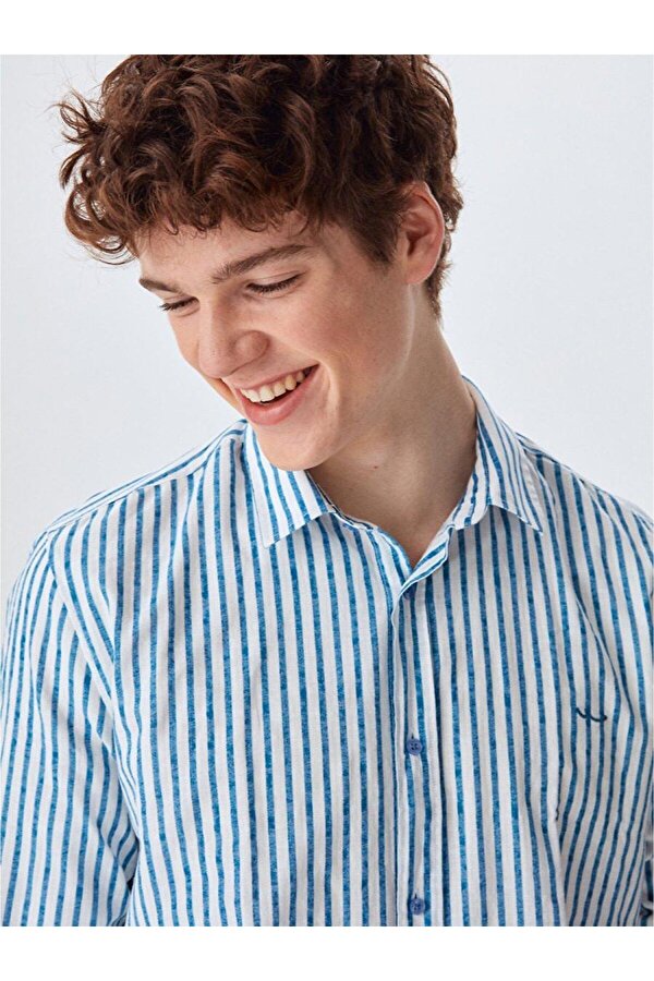 Çizgili Uzun Kollu Gömlek