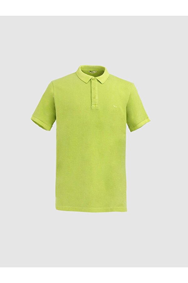 Soluk Efektli Polo Yaka T-shırt