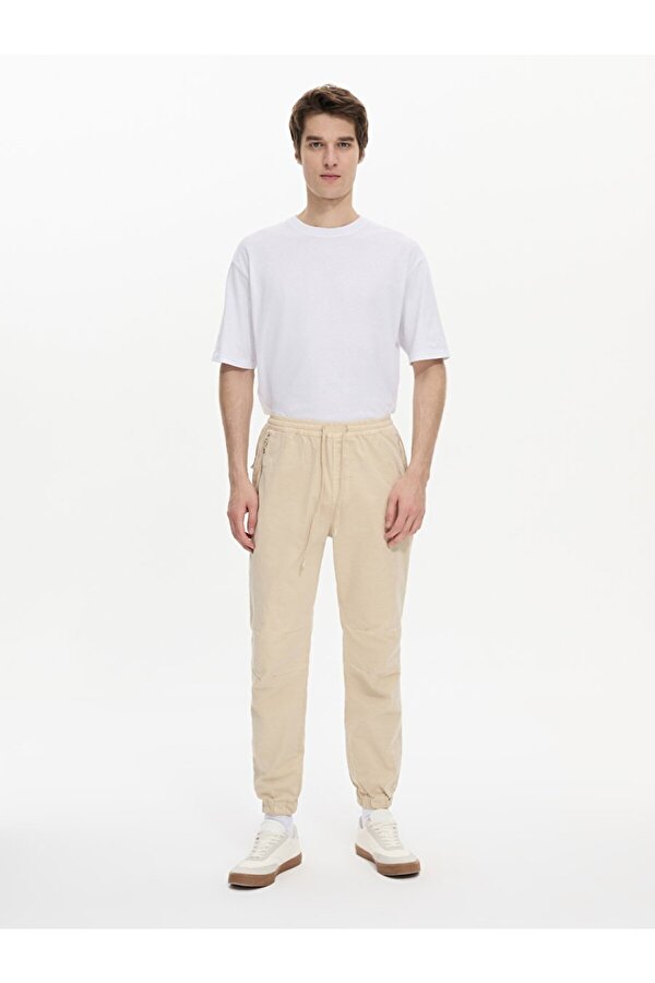 Slim Fit Jogger Bel Bej Pantolon