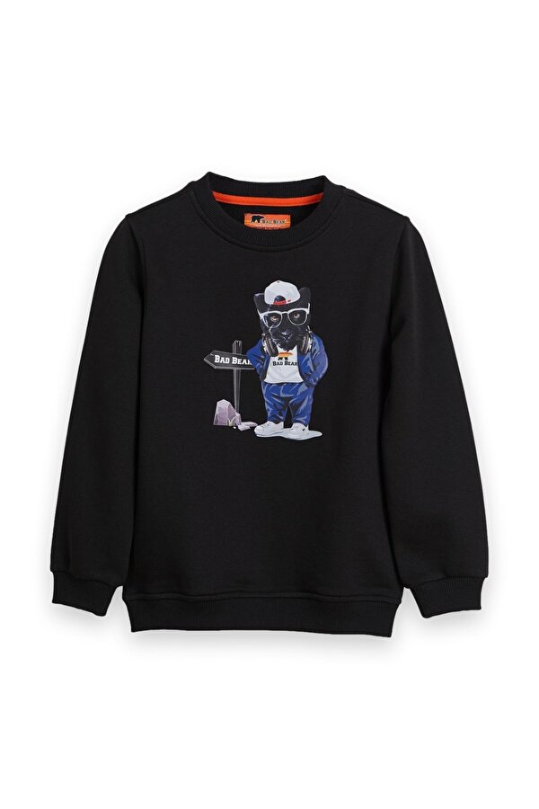 24.06.12.006 Panther Crewneck Jr Sweat Siyah Çocuk Sweatshirt