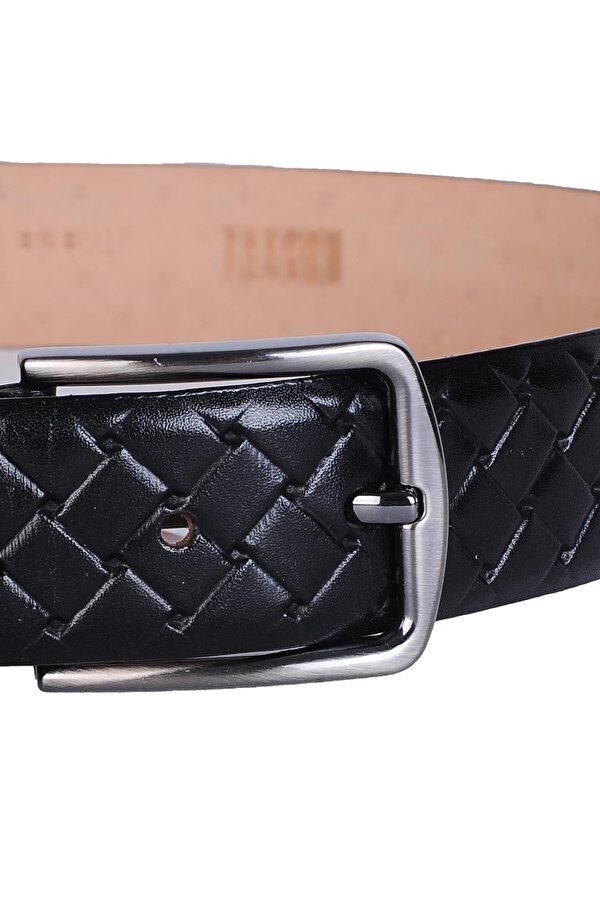 Skuaıter 24-1905 Siyah %100 Deri Erkek Kumaş Kemer