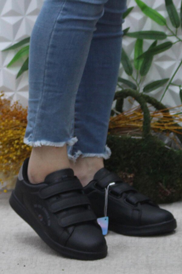 Row Milena Siyah Füme Rahat Hafif Sneaker Çırtlı Spor Ayakkabı