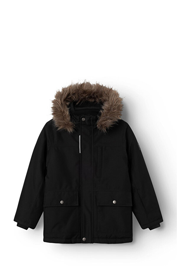NKMSNOW10 JACKET SOLID Siyah Erkek Çocuk Mont