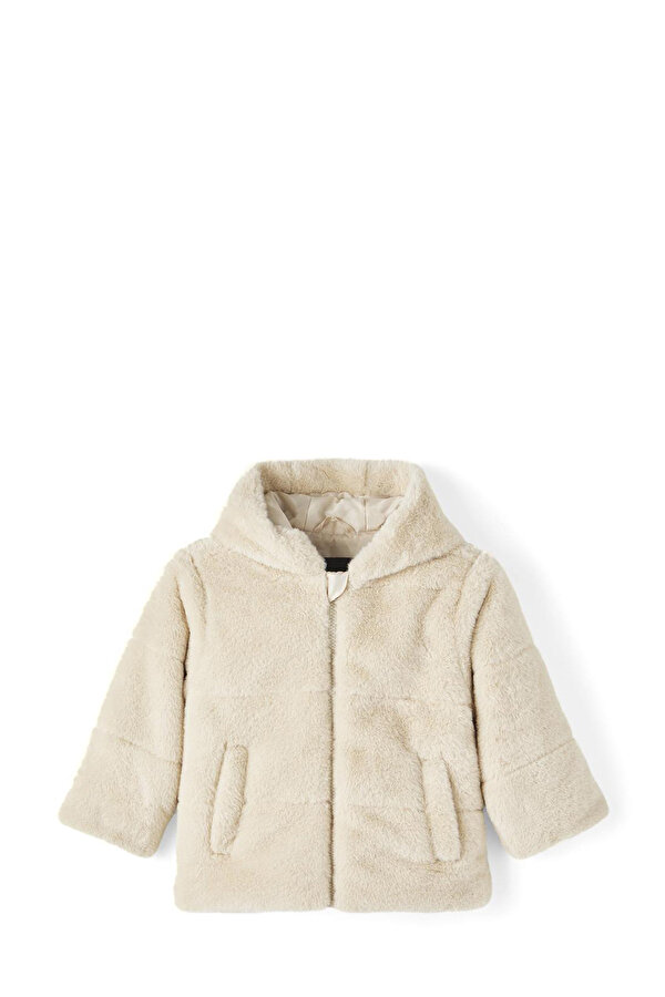 NMFMOSA FAKE FUR JACKET Bej Kız Çocuk Mont