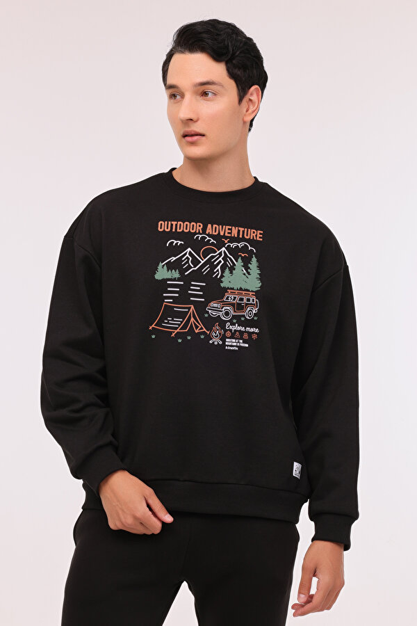 ML FIRE 16OTD103 4PR Siyah Erkek Sweatshirt