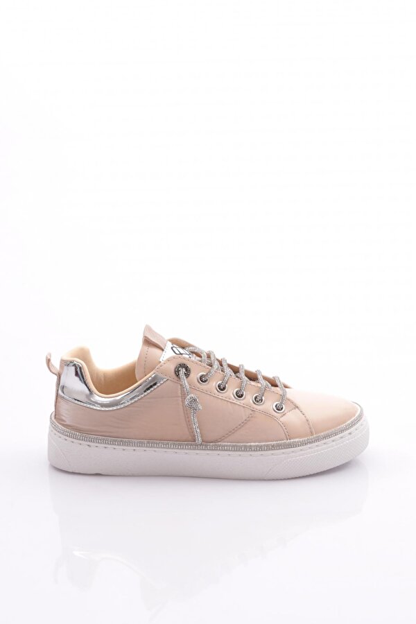 2477 Kadin Taş İp Desenli Sneaker Ayakkabi
