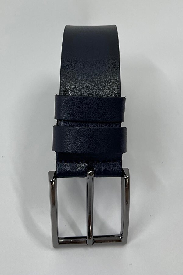 Lacivert Suni Deri Düz Erkek Kemer 7220