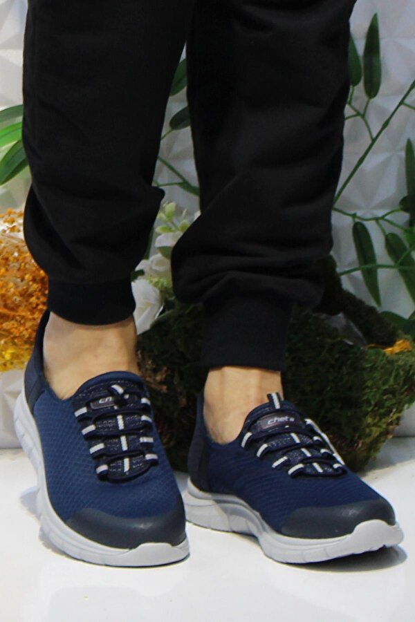 Cheta Shıne Lacivert Rahat Esnek Yumuşak Bağçıksız Sneakers Ayakkabı