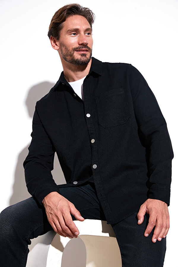 Erkek Gömlek CF25W129140 SİYAH