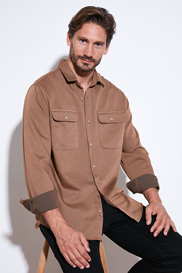 Erkek Gömlek CF25W128858 CAMEL