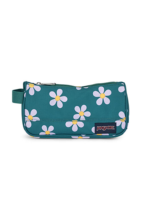 Medium Accessory Pouch Unisex Kalem Çantası Yeşil / Çiçek desenli