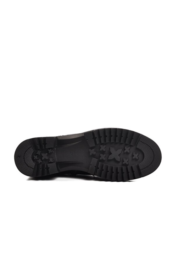 1950807K İçi Polarlı Hakiki Deri Siyah Kadın Bot