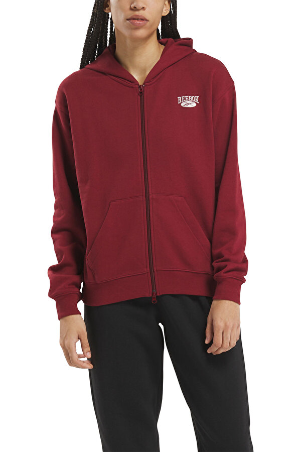 Reebok Hoodie Blue Бордовый Женщина Толстовка На Молнии
