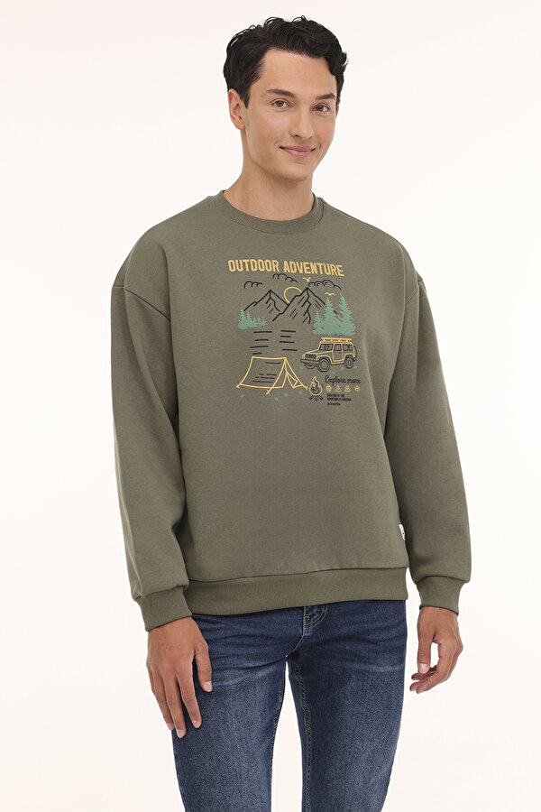 ML FIRE 16OTD103 4PR Haki Erkek Sweatshirt