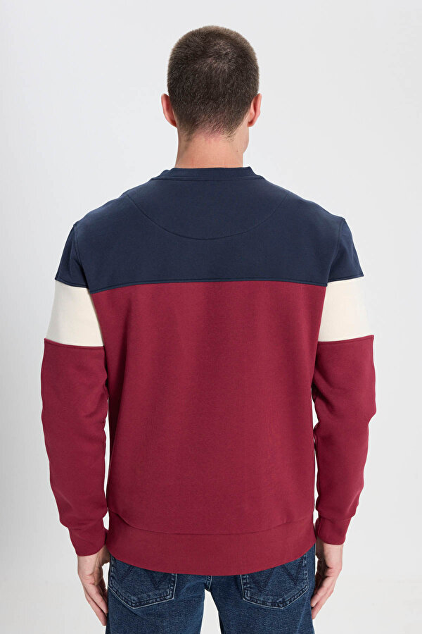 Regular Fit Normal Kesim Bordo Erkek Sweatshirt