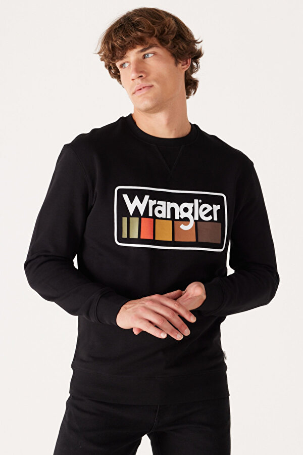 Regular Fit Normal Kesim Siyah Erkek Sweatshirt