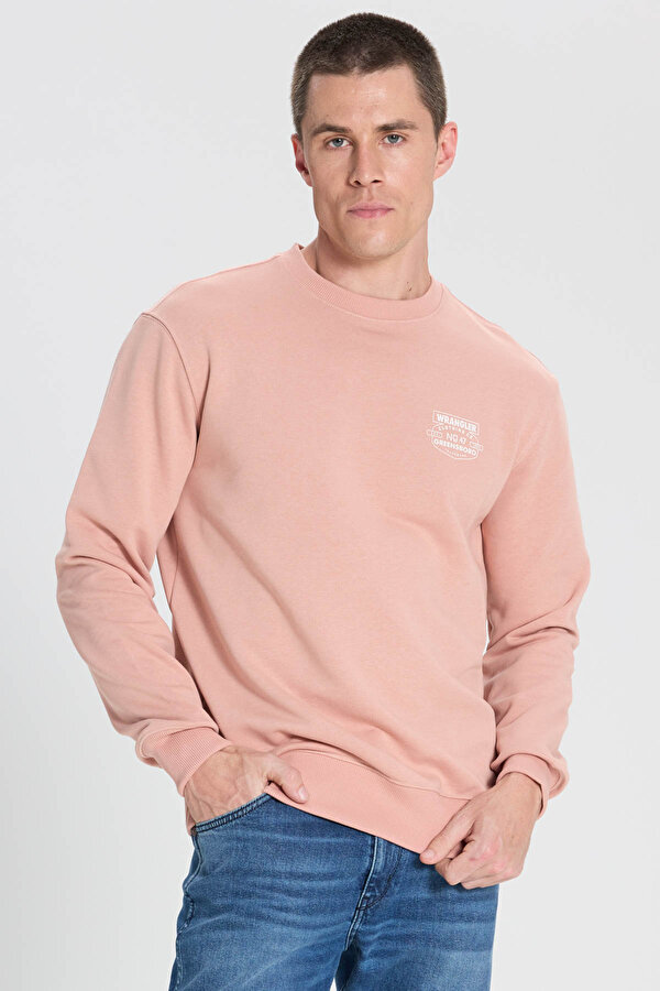 Regular Fit Normal Kesim Pembe Erkek Sweatshirt