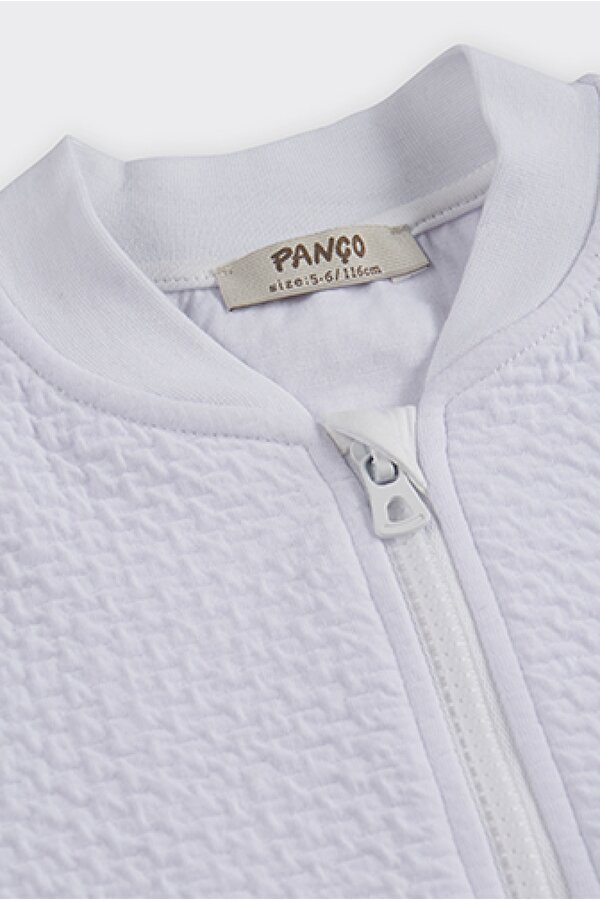 Kız Çocuk  Dokulu Fermuarlı Sweatshirt