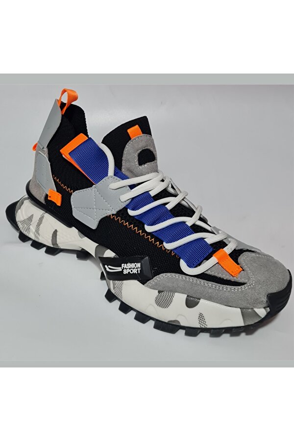 Bağlı Lastikli Triko Fashion Sport Erkek  Yürüyüş Ayakkabı 19279