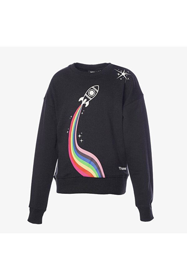 Astrid Çocuk Siyah Yuvarlak Yaka Sweatshirt