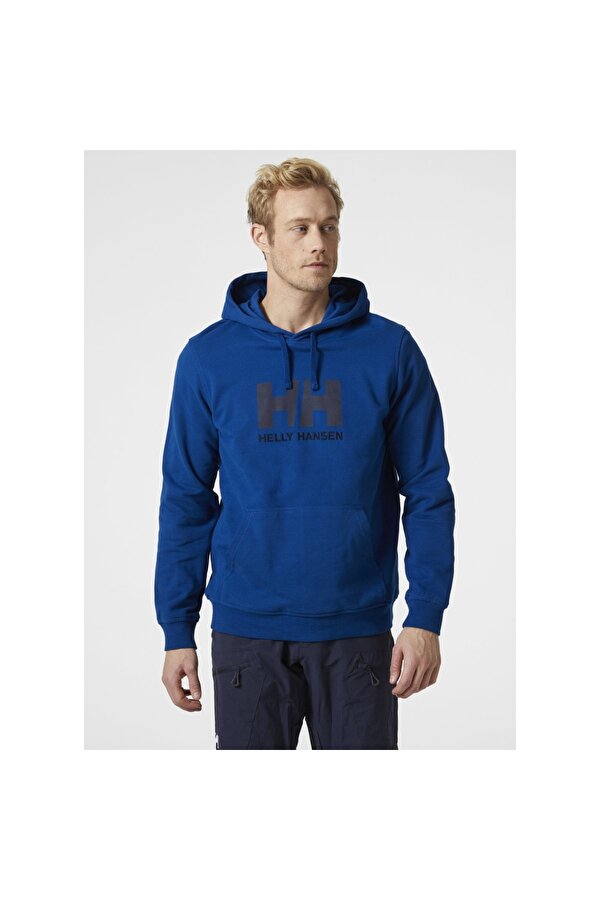 HH Logo Hoodie Erkek Lacivert Kapüşonlu Sweatshirt