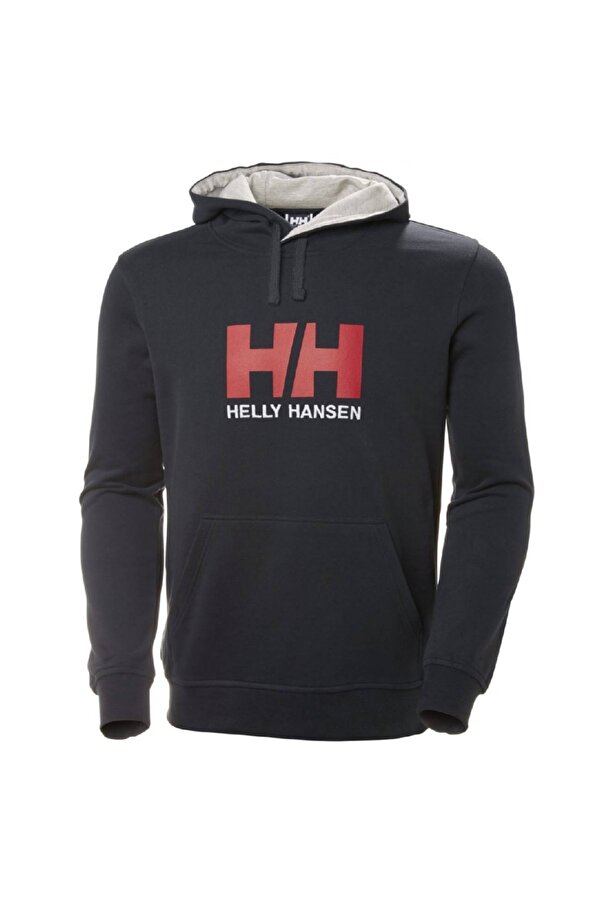 HH Erkek Lacivert Baskılı Kapüşonlu Sweatshirt
