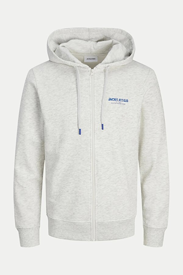 Erkek Jjalvıs Fermuar Kapamalı Kapüşonlu Sweatshirt 12256847 Gri