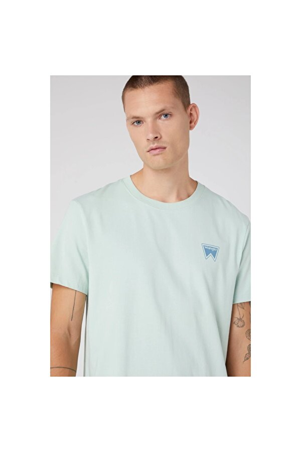 Erkek Yeşil Bisiklet Yaka Tişört