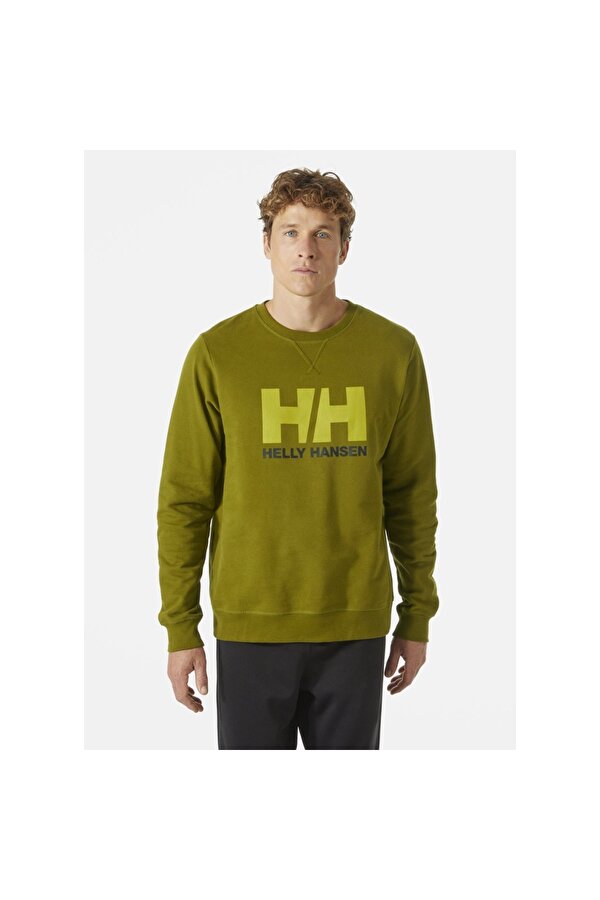 HH Logo Crew Erkek Yeşil Bisiklet Yaka Sweatshirt