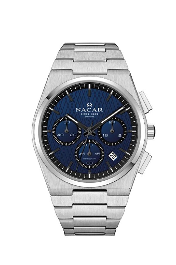 NC41-299795-ALM Chronograph Fonksiyonlar Aktif Safir Çizilmez Cam  Metalik Renk Erkek Kol Saati