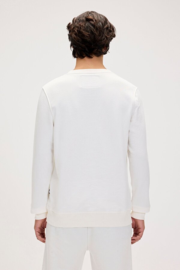 Furry Beyaz Erkek Baskılı Sweatshirt