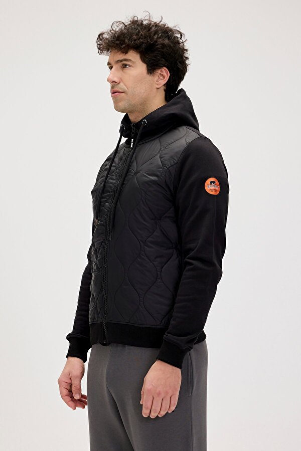 Cyrus Full-Zip Siyah Erkek Kapüşonlu Sweatshirt