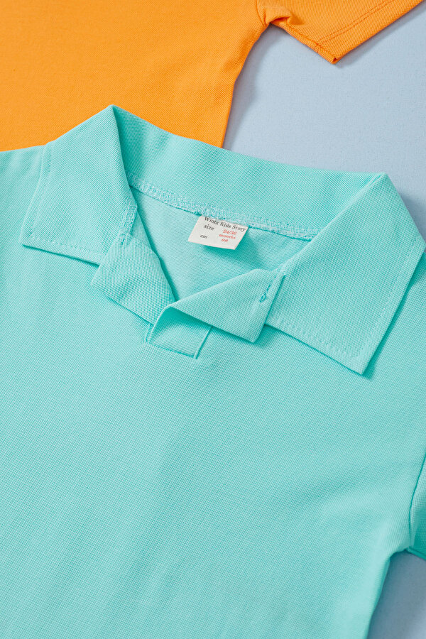 Erkek Bebek Polo Yaka 2 li Kısa Kol Tişört