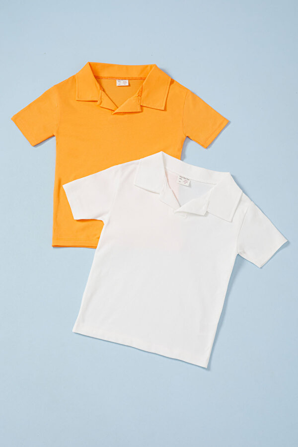 Erkek Bebek Polo Yaka 2 li Kısa Kol Tişört
