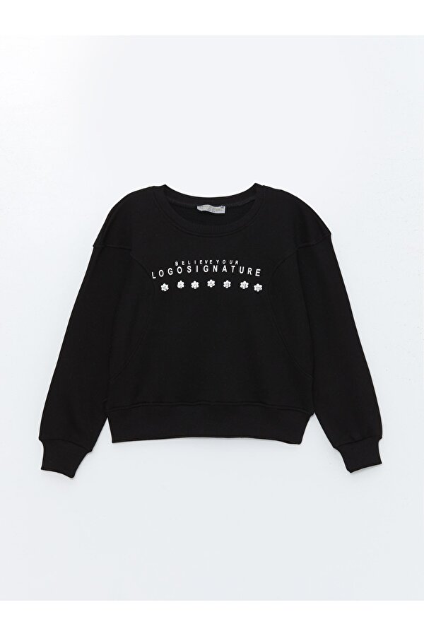 Kız Çocuk Papatya Taşlı Sweatshirt