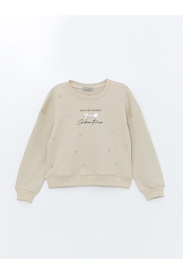 Kız Çocuk Taş Detaylı Sweatshirt