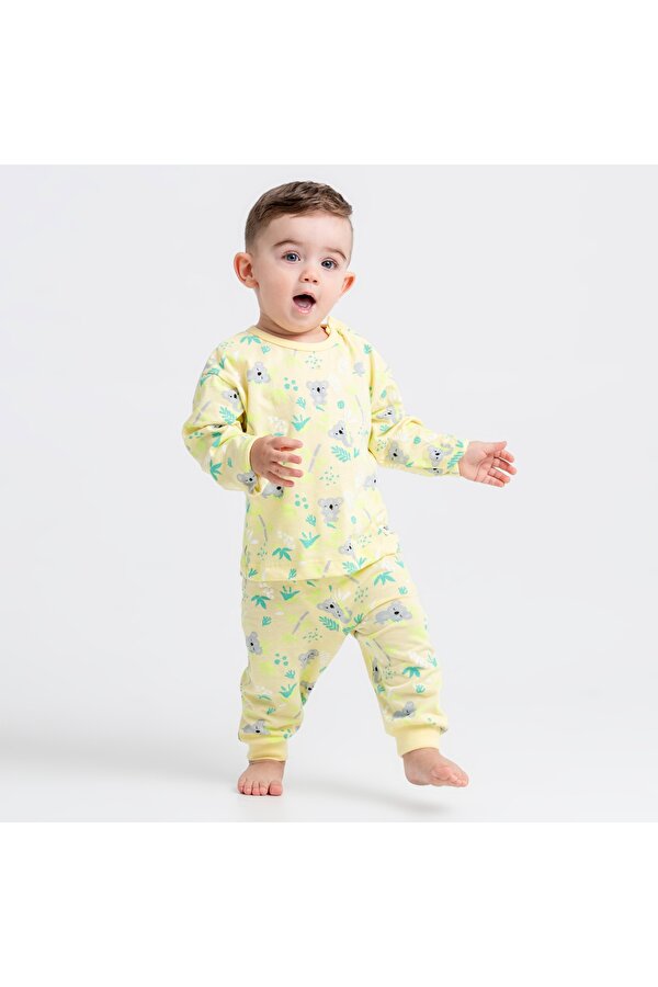 Erkek Çocuk Baskılı Pamuklu Pijama Takımı