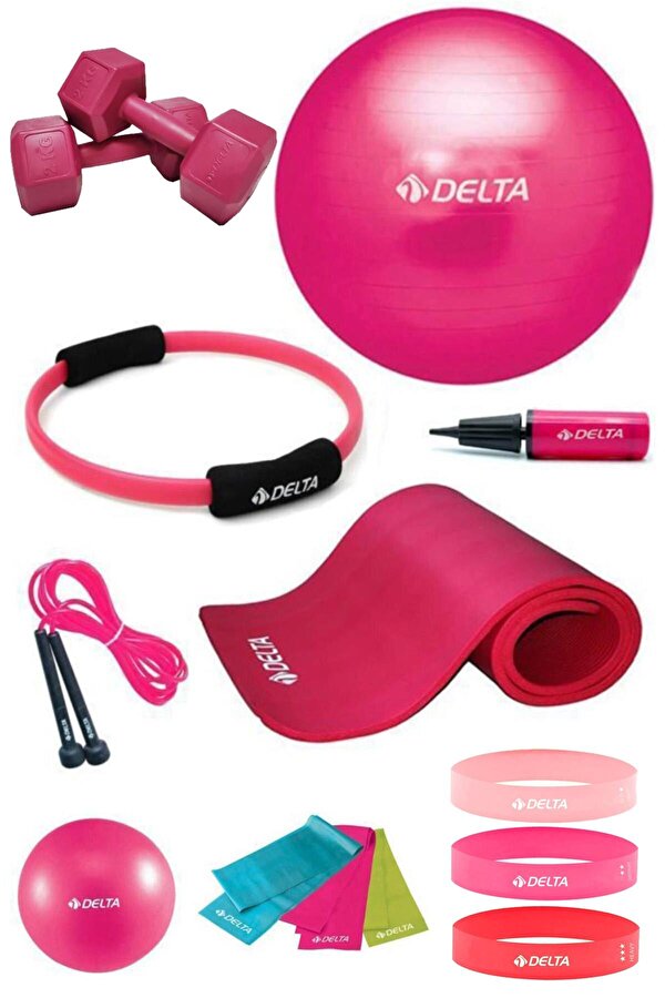 15 MM Minderli PTS Fuşya Full Pilates Seti (65 cm 20 cm)