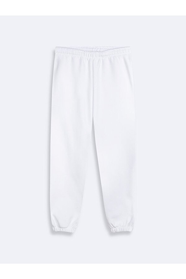 Sloganlı Jogger Regular Fit Beyaz Eşofman