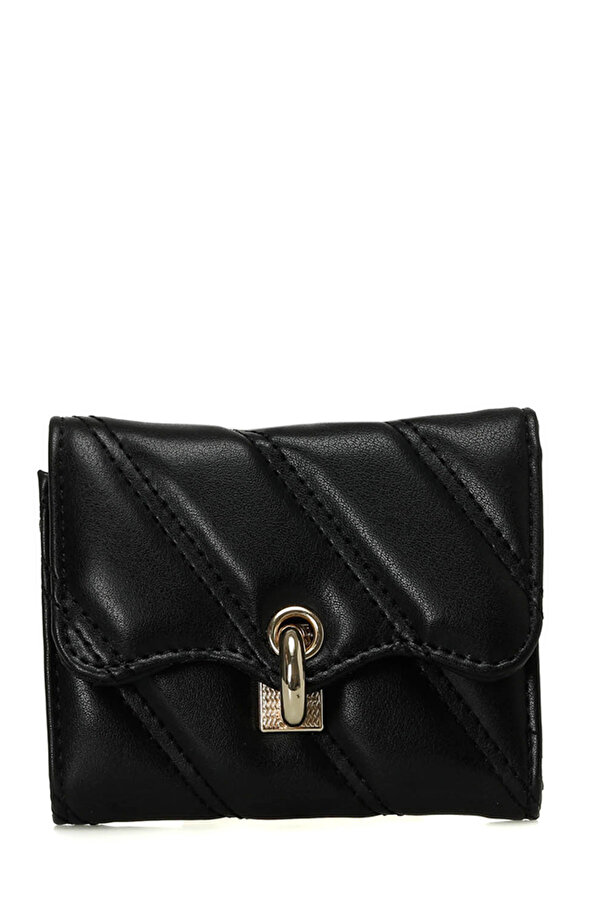 BIG PARALLEL KAPITONE 4PR Siyah Kadın Cüzdan