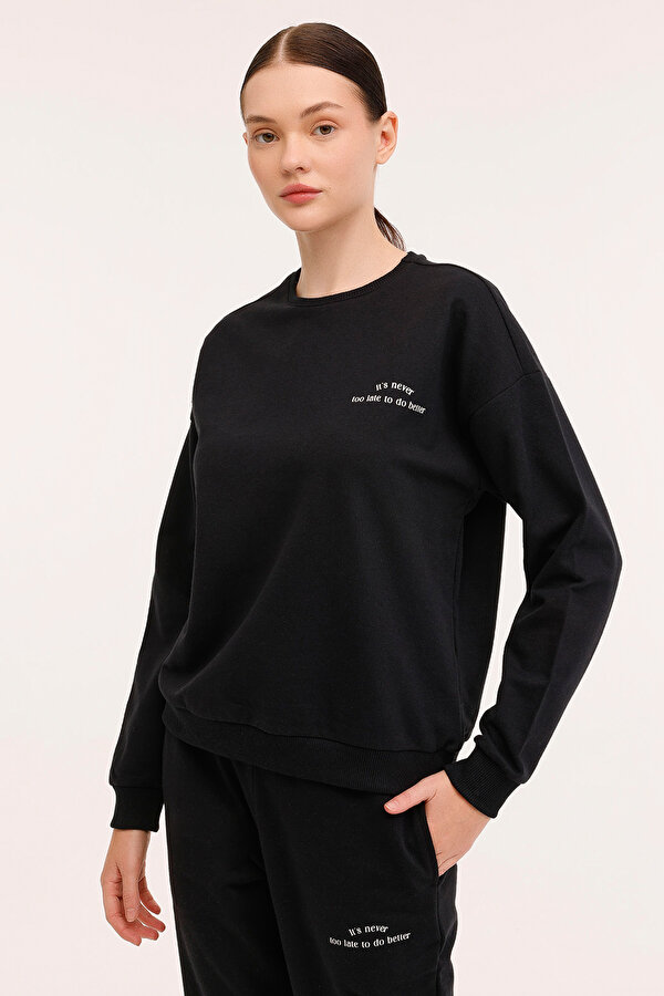 WB AURA BSC 16OV82 4PR Siyah Kadın Sweatshirt